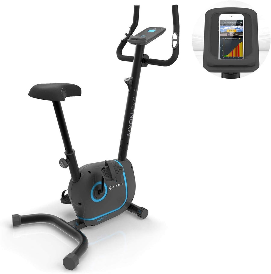 Foldable Magnetic Exercise Bike w/ 12kg Flywheel, 8 Levels & Tablet Holder - Kwikley
