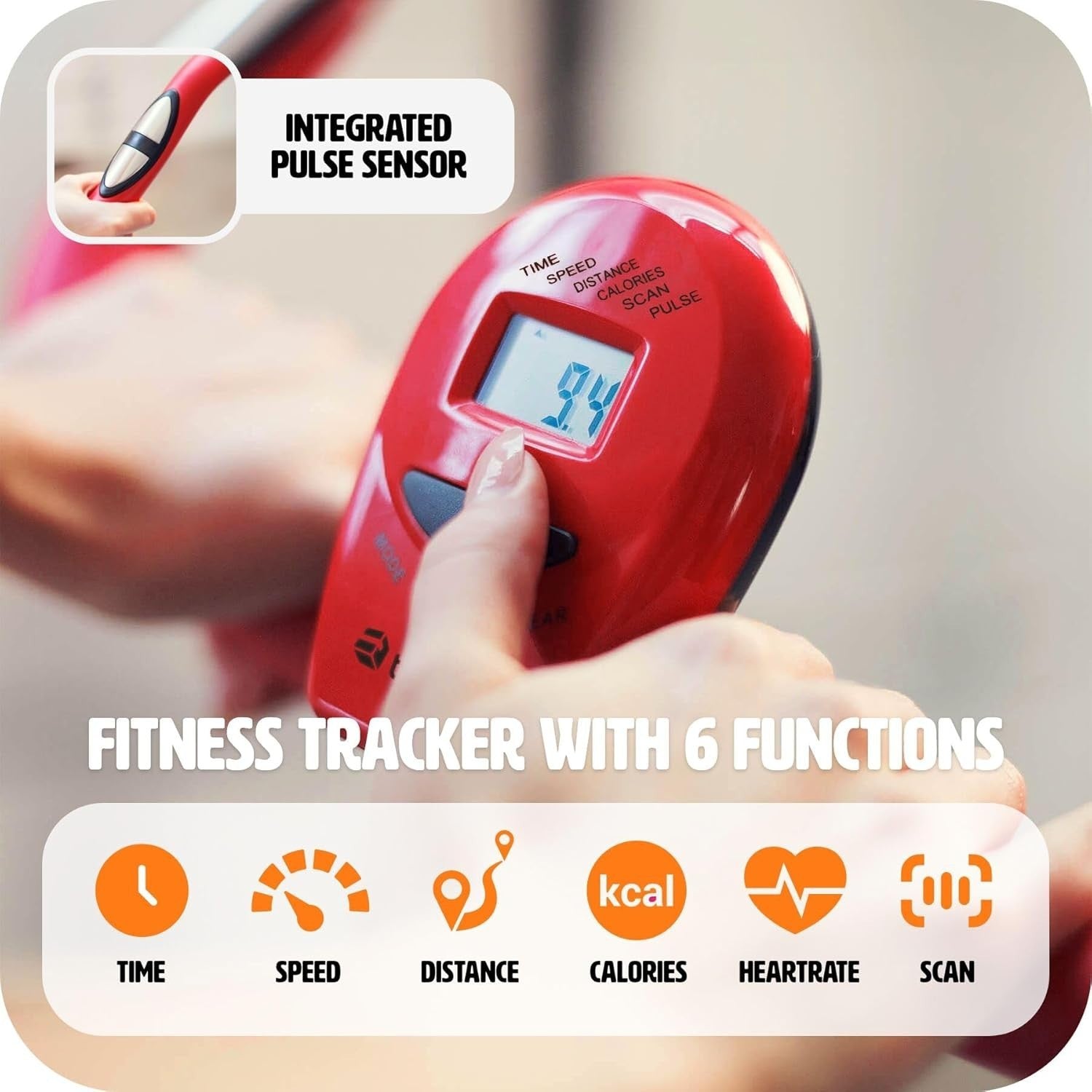 Foldable Magnetic Exercise Bike w/ LCD Display, 8 Levels & Adjustable Saddle - Kwikley