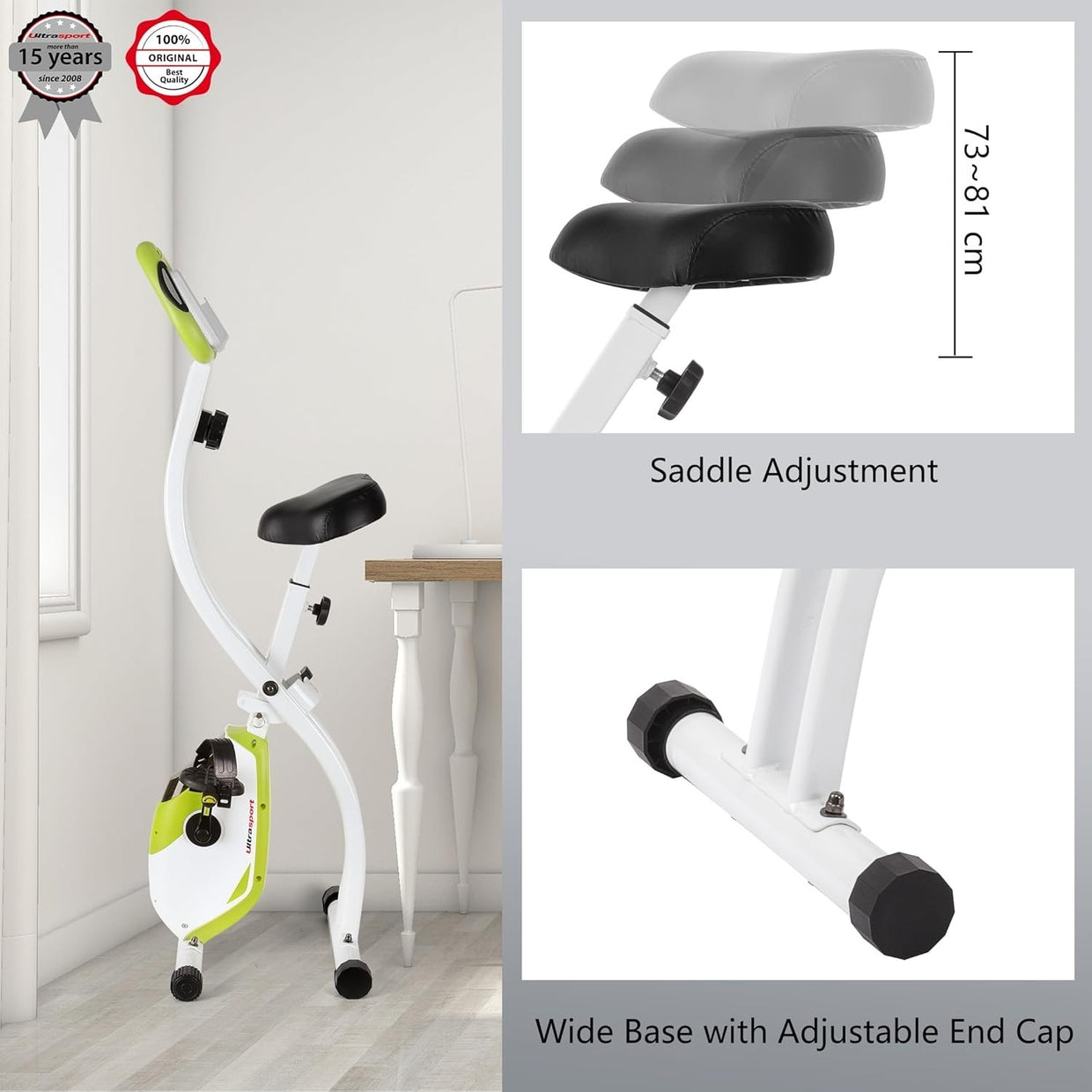 Foldable Magnetic Exercise Bike w/ LCD, Pulse Sensors, Quiet Drive & 130kg Max - Kwikley