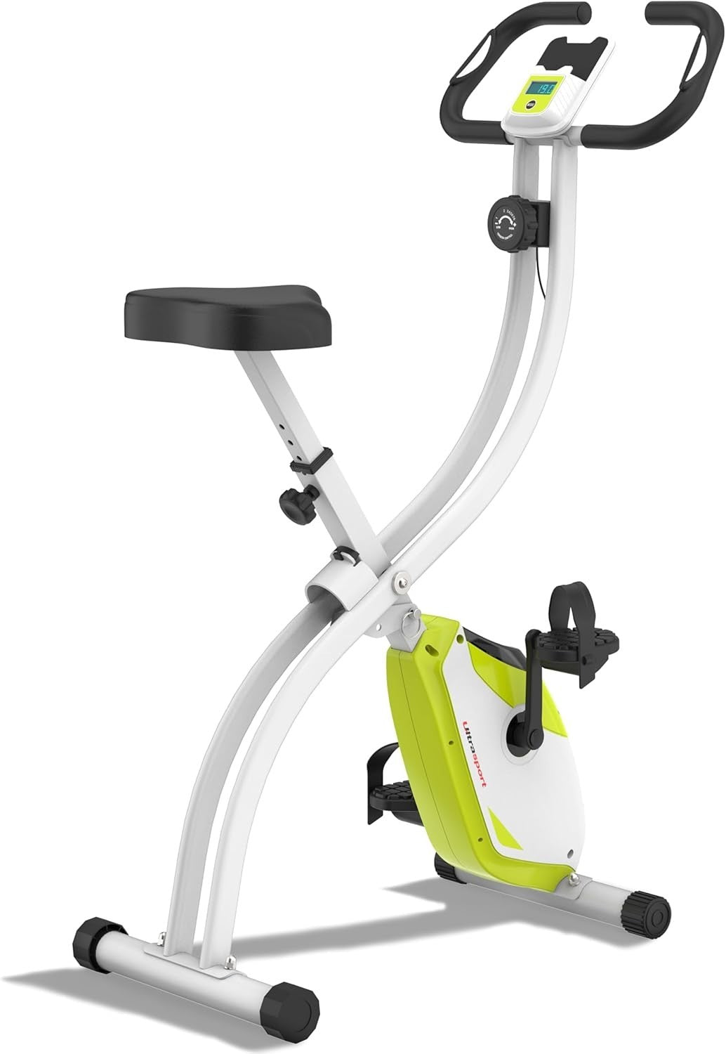 Foldable Magnetic Exercise Bike w/ LCD, Pulse Sensors, Quiet Drive & 130kg Max - Kwikley