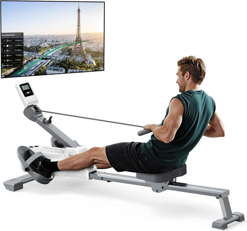 Foldable Magnetic Rowing Machine 16 - Level Quiet Compact Home Fitness Rower - Kwikley