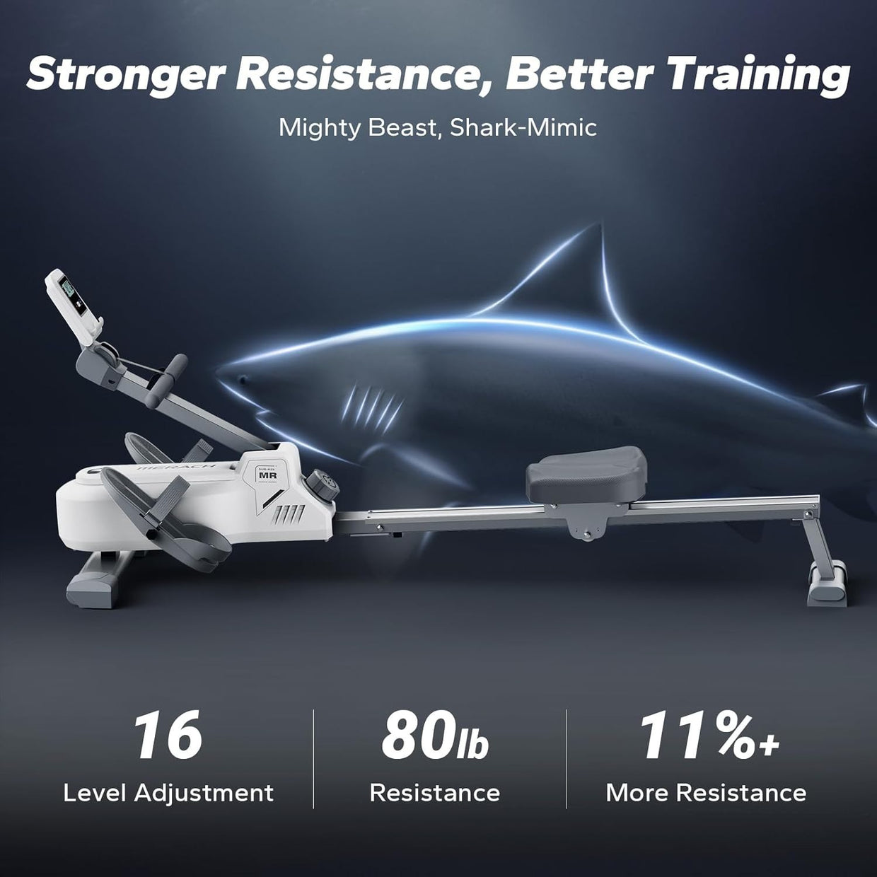 Foldable Magnetic Rowing Machine 16 - Level Quiet Compact Home Fitness Rower - Kwikley