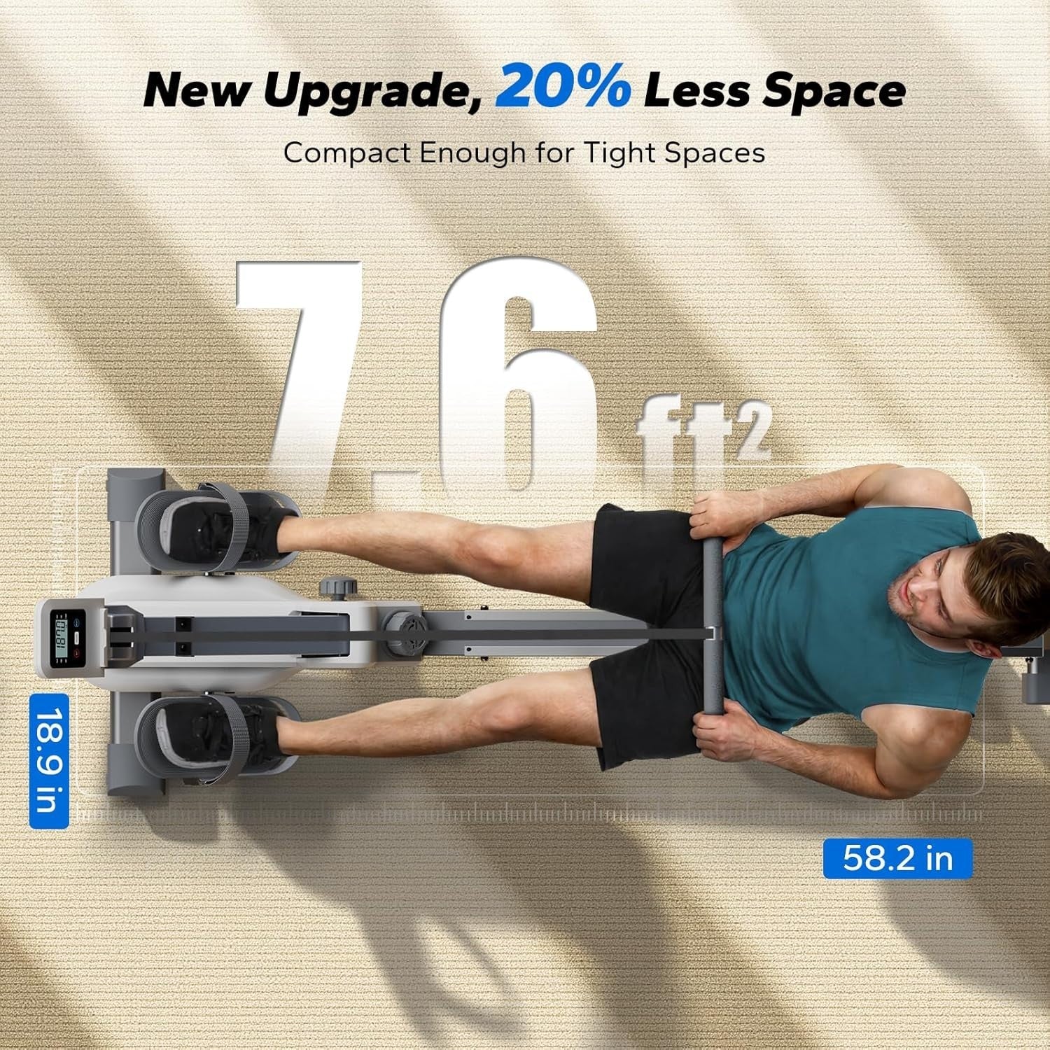 Foldable Magnetic Rowing Machine 16 - Level Quiet Compact Home Fitness Rower - Kwikley