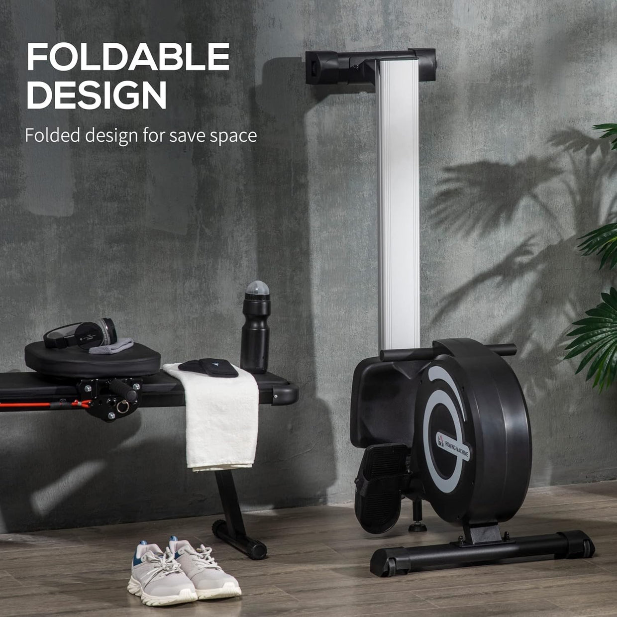 Foldable Magnetic Rowing Machine 8 - Level Quiet Resistance LCD Rower 120KG - Kwikley