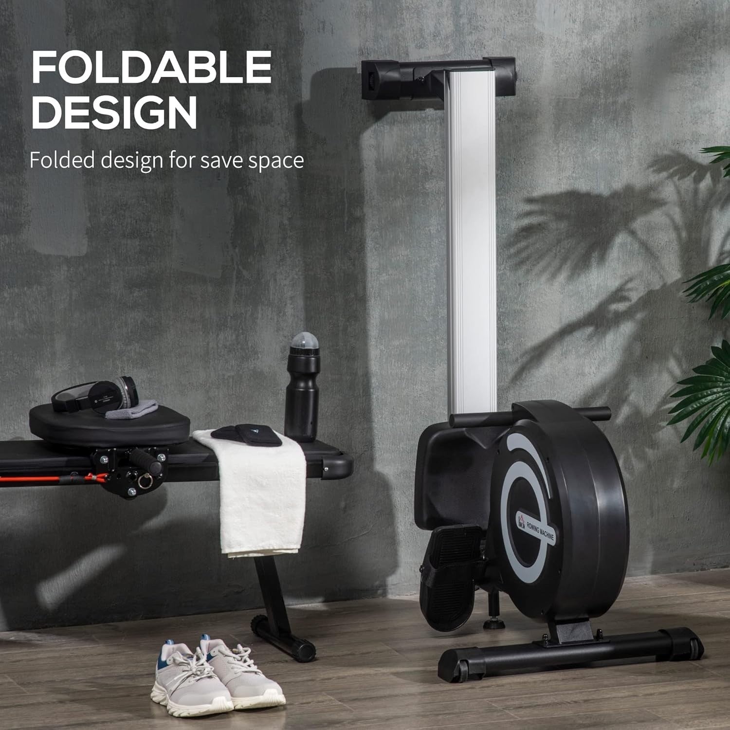 Foldable Magnetic Rowing Machine 8 - Level Quiet Resistance LCD Rower 120KG - Kwikley