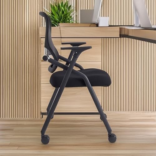 Foldable Mesh Office Chair – Stackable, Cushioned, Lumbar Support - Kwikley