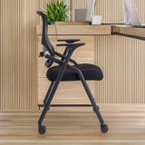 Foldable Mesh Office Chair – Stackable, Cushioned, Lumbar Support