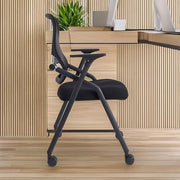 Foldable Mesh Office Chair – Stackable, Cushioned, Lumbar Support - Kwikley