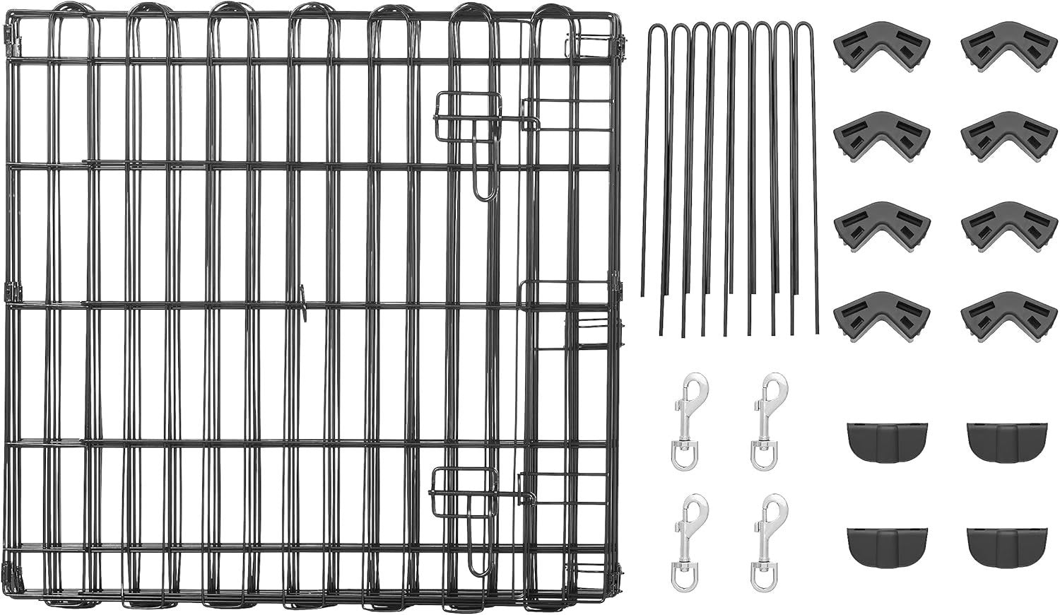 Foldable Metal Dog Playpen with Door 150x150x61cm Portable Exercise Pen - Kwikley