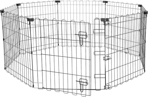 Foldable Metal Dog Playpen with Door 150x150x61cm Portable Exercise Pen - Kwikley