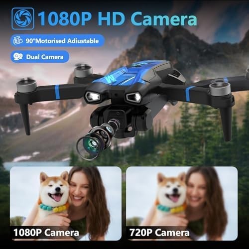 Foldable Mini Drone with 1080P Camera, LCD Remote & 3D Flips RC Quadcopter - Kwikley