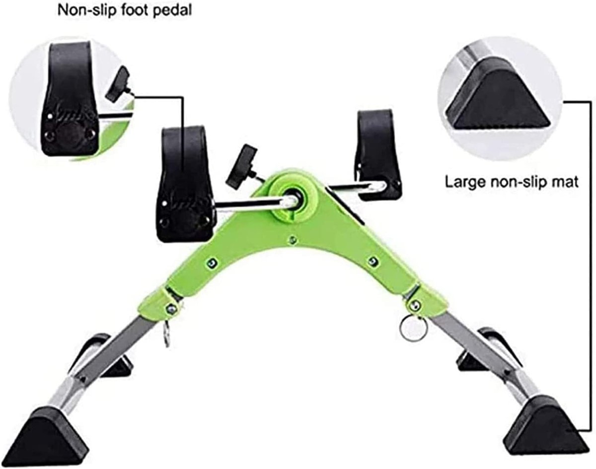 Foldable Mini Pedal Exerciser Adjustable Resistance Rehab Arm Leg - Kwikley