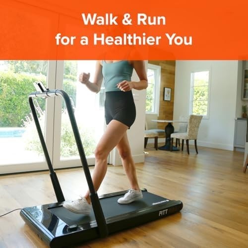 Foldable Motorised Walking Pad 12km/h Slim Treadmill w/ Remote Bluetooth, Holder - Kwikley