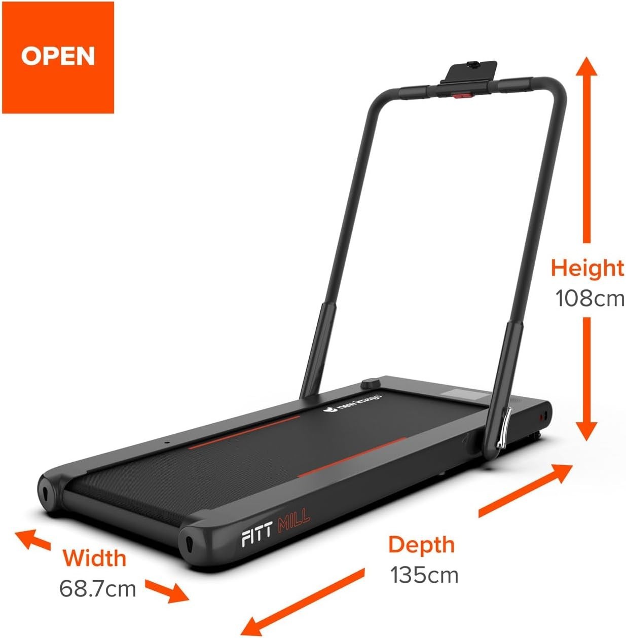 Foldable Motorised Walking Pad 12km/h Slim Treadmill w/ Remote Bluetooth, Holder - Kwikley
