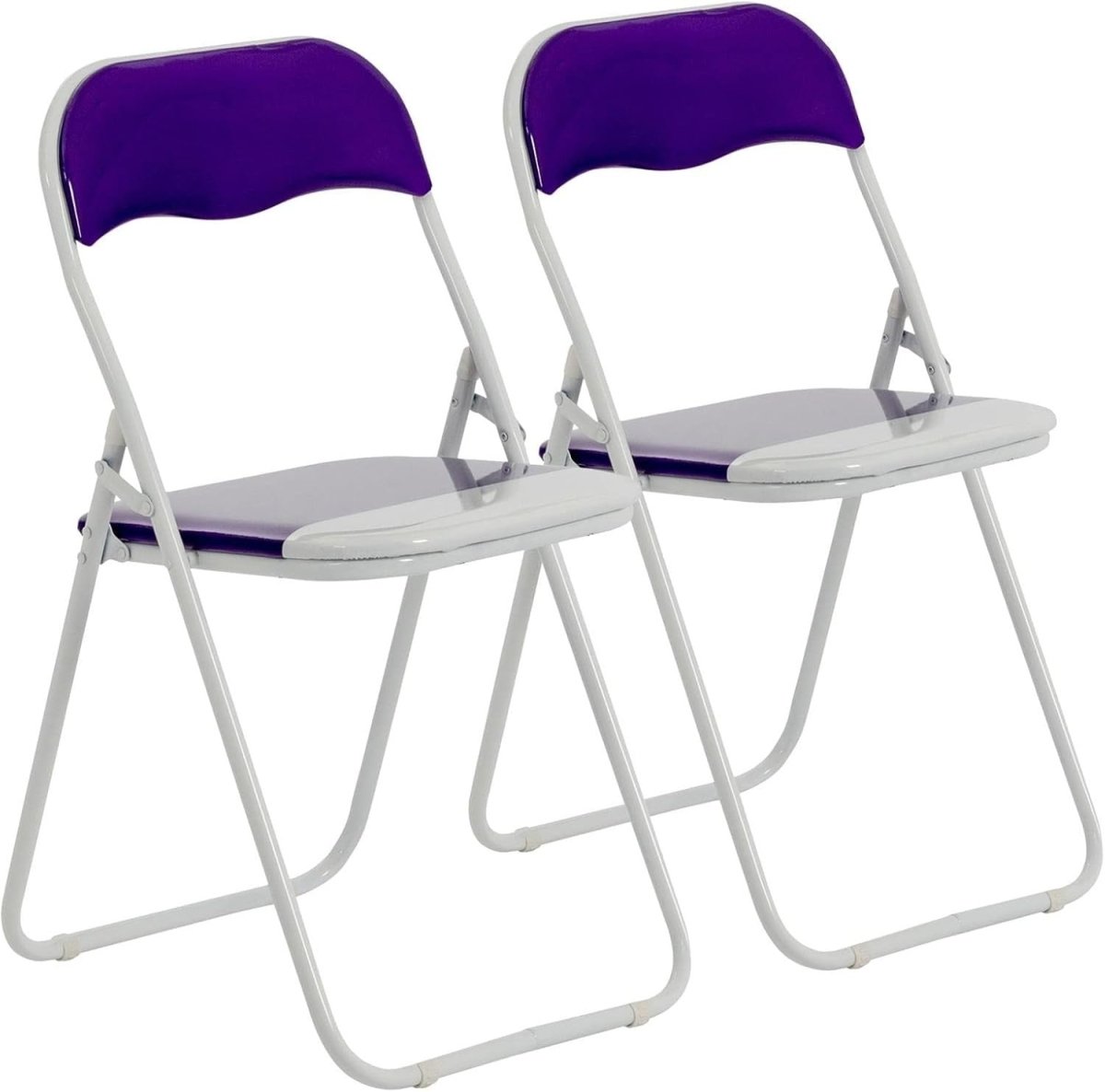 Foldable Padded Chairs Set of 2 Space Saving Metal Kitchen Dining - Kwikley