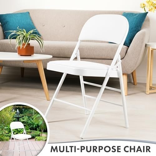 Foldable Padded Faux Leather Chair – Office, Home, Indoor & Outdoor Use - Kwikley