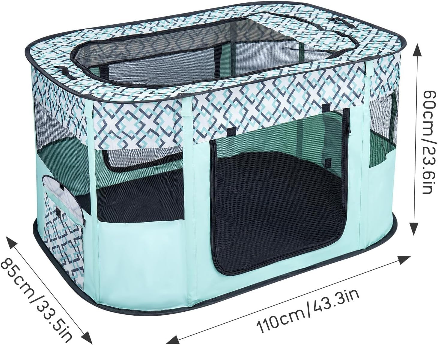 Foldable Pet Playpen Portable Dog Cat Crate Indoor Outdoor Travel Cage Medium - Kwikley