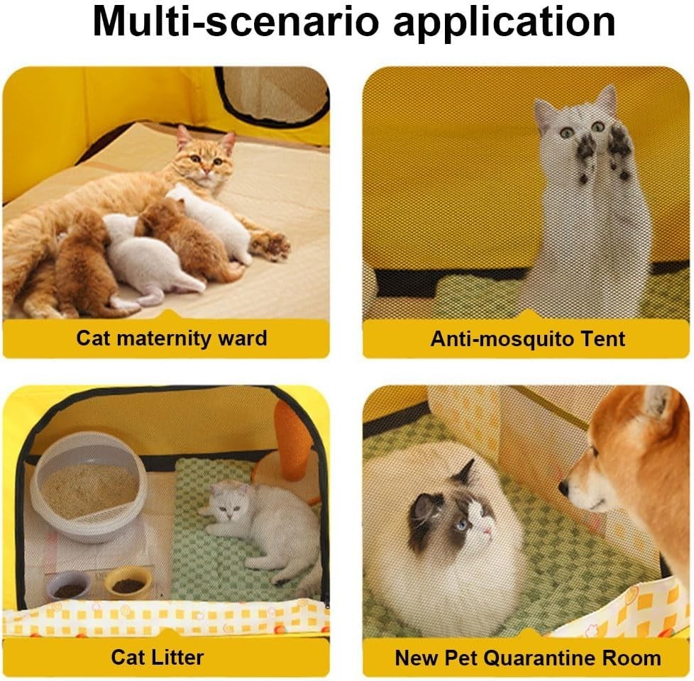 Foldable Pet Playpen Small Cat Dog Crate Portable Indoor Outdoor Travel Tent - Kwikley