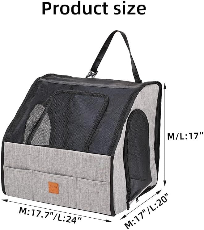 Foldable Pet Travel Carrier Dog Car Crate Mesh Kennel 45x43x43cm - Kwikley