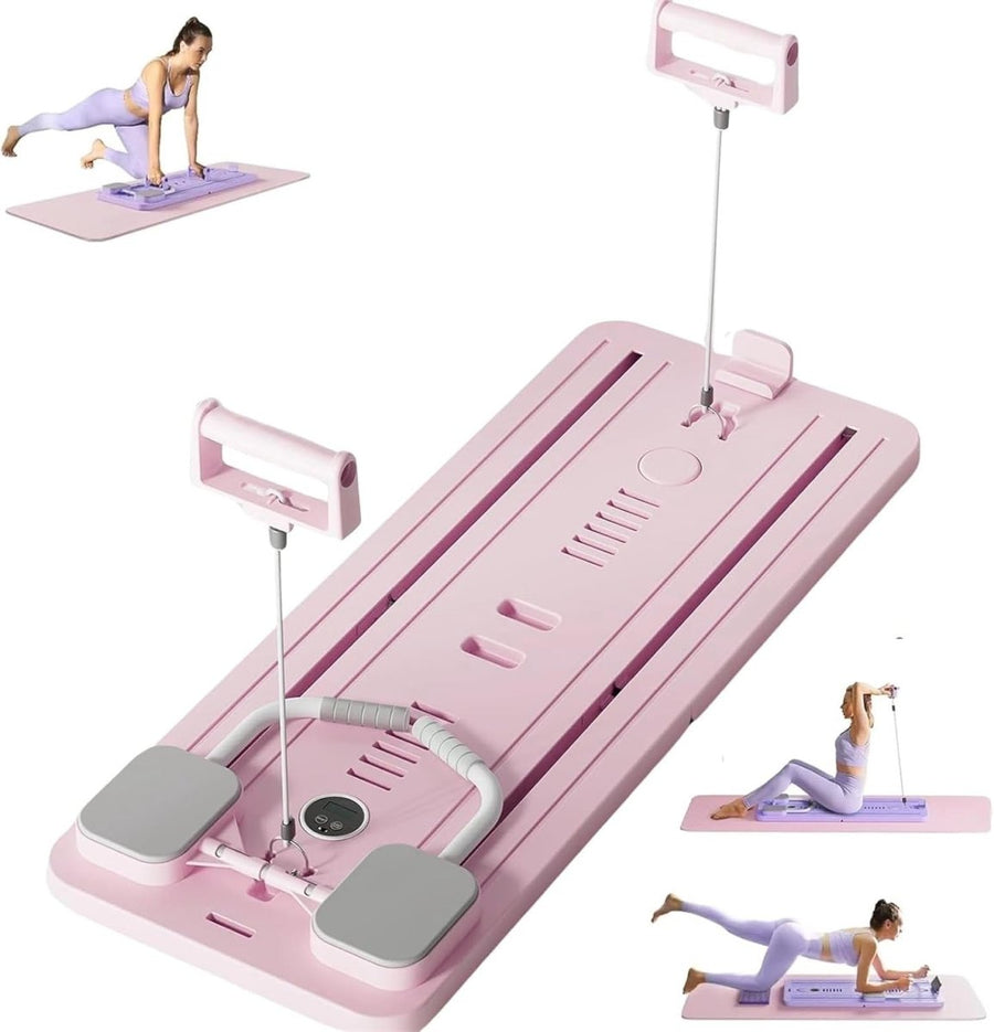 Foldable Pilates Reformer Board Ab Roller Core Trainer Machine - Kwikley