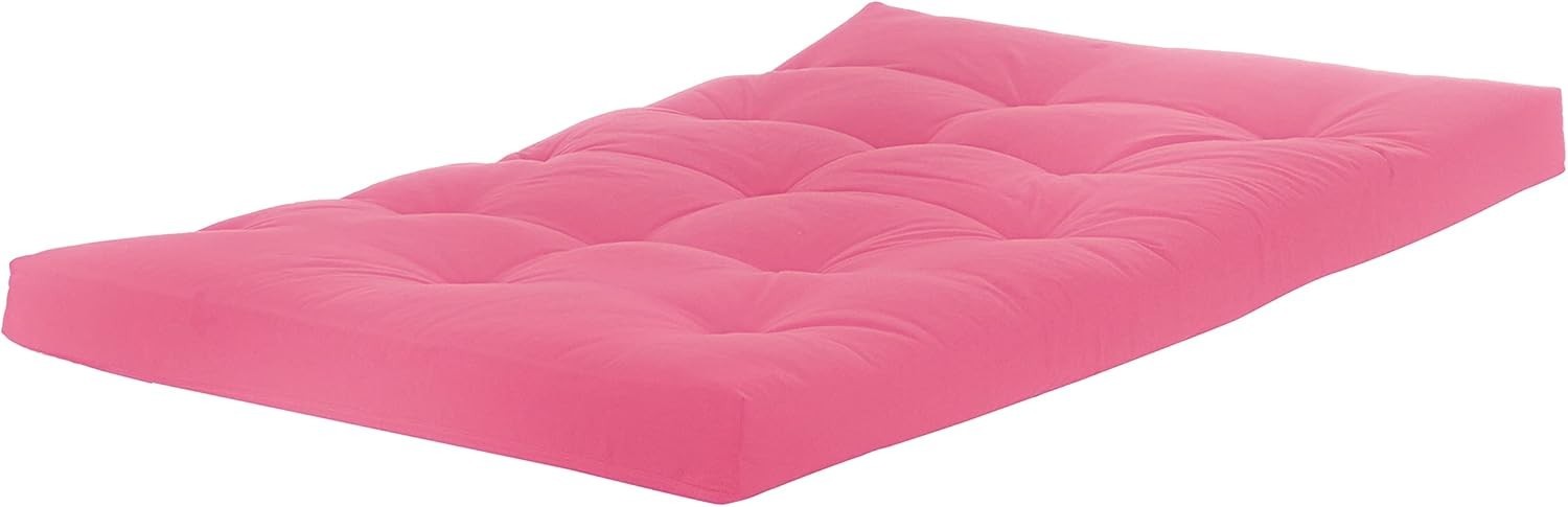 Foldable Plush Foam Futon Mattress 3 Seater Double Pink Colour - Kwikley