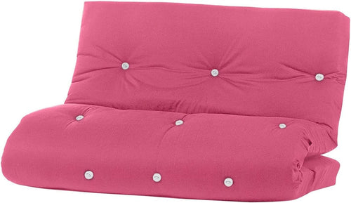 Foldable Plush Foam Futon Mattress 3 Seater Double Pink Colour - Kwikley