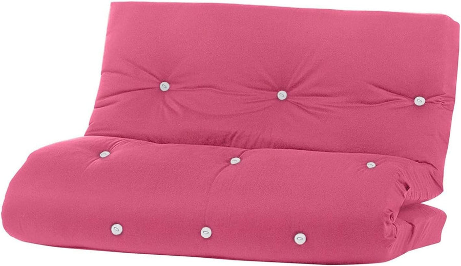 Foldable Plush Foam Futon Mattress 3 Seater Double Pink Colour - Kwikley