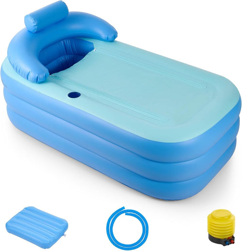 Foldable Portable Bathtub 125x50cm – 94L PVC Soaking Tub for Adults & Kids - Kwikley