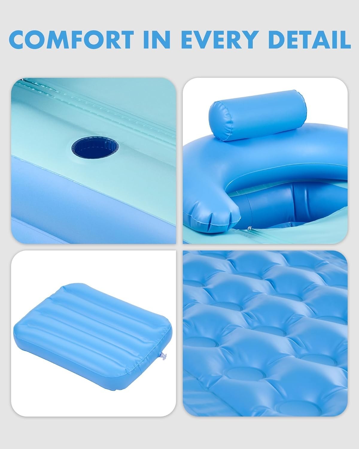 Foldable Portable Bathtub 125x50cm – 94L PVC Soaking Tub for Adults & Kids - Kwikley