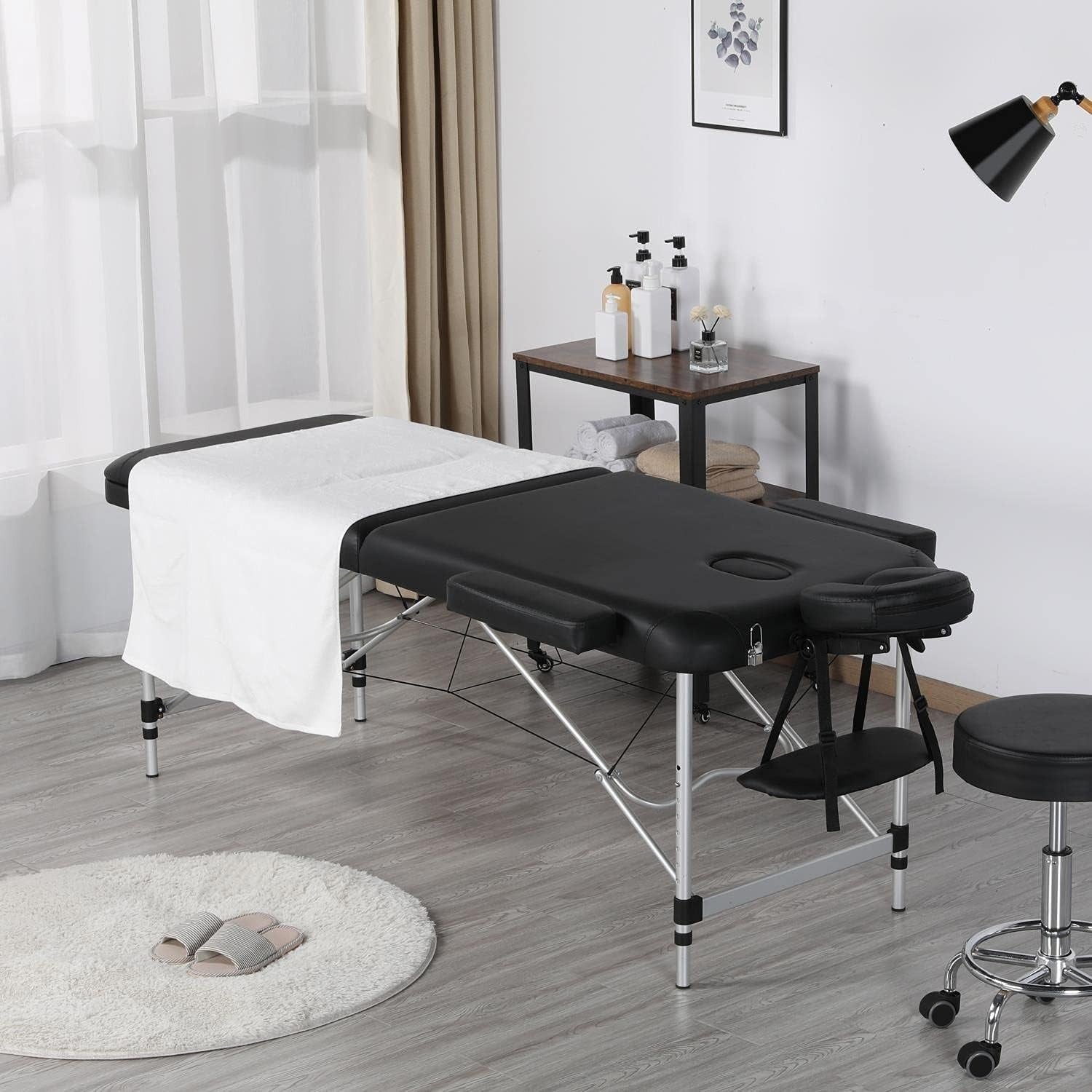 Foldable Portable Massage Bed 3 Section Lash Beauty Table Adjustable Height 70cm - Kwikley