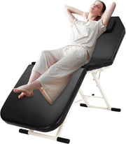 Foldable Portable Massage Bed Beauty Salon Lash Tattoo Table Black 182cm - Kwikley