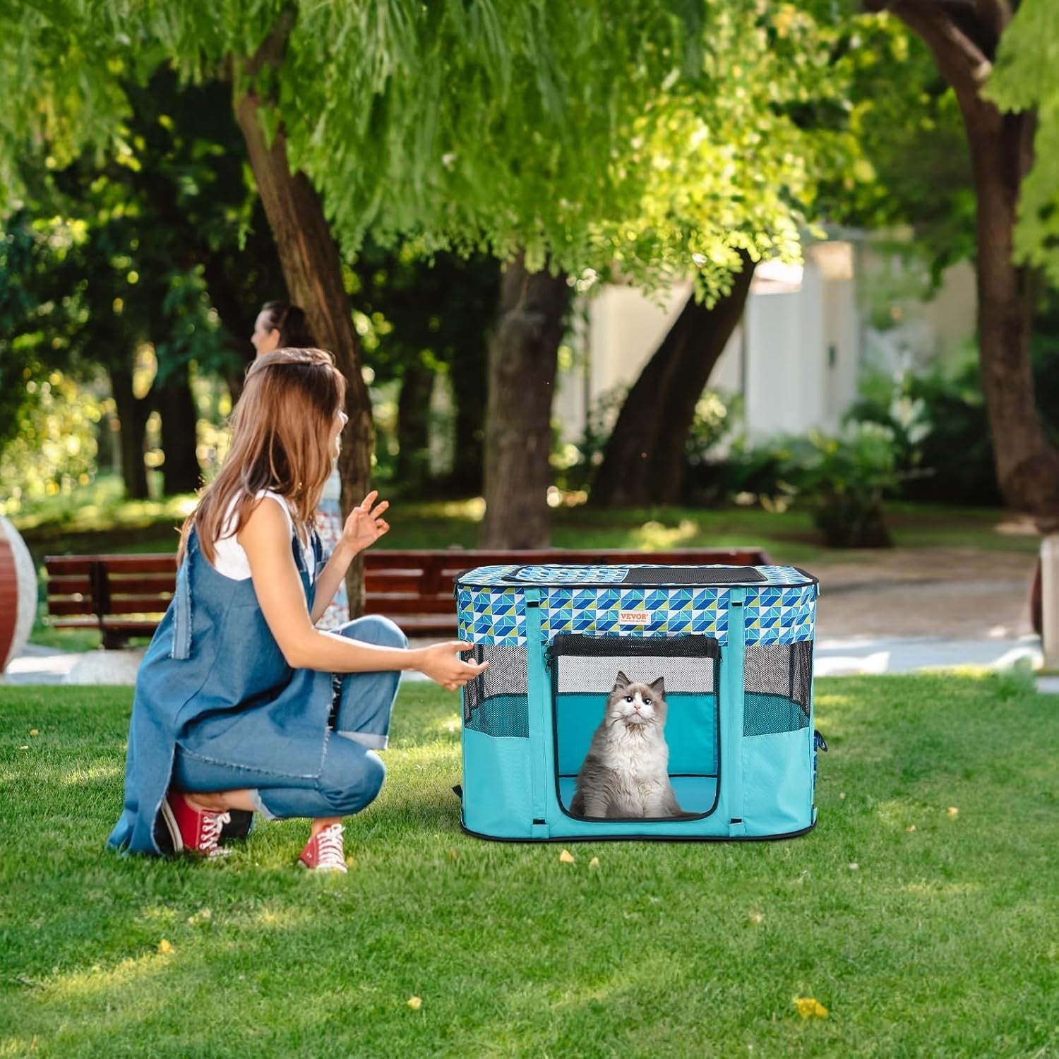 Foldable Portable Pet Playpen 32"x24"x22" Dog Cat Crate 600D Oxford Fabric - Kwikley