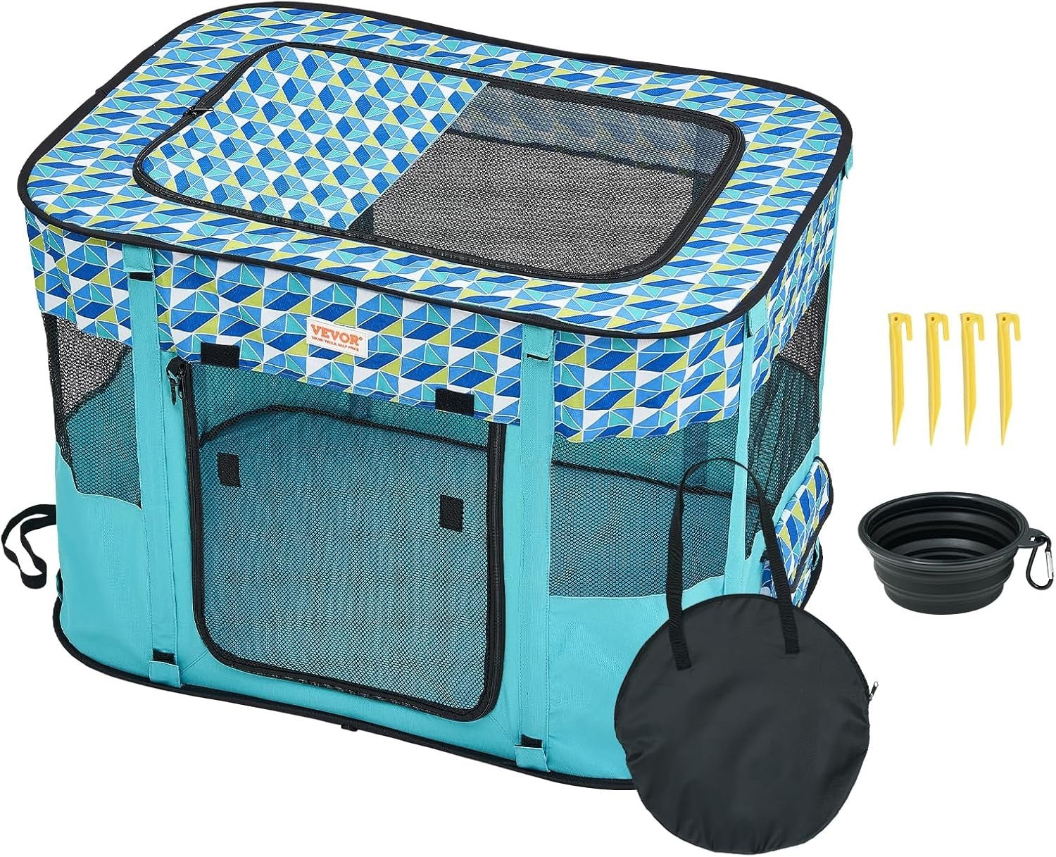 Foldable Portable Pet Playpen 32"x24"x22" Dog Cat Crate 600D Oxford Fabric - Kwikley