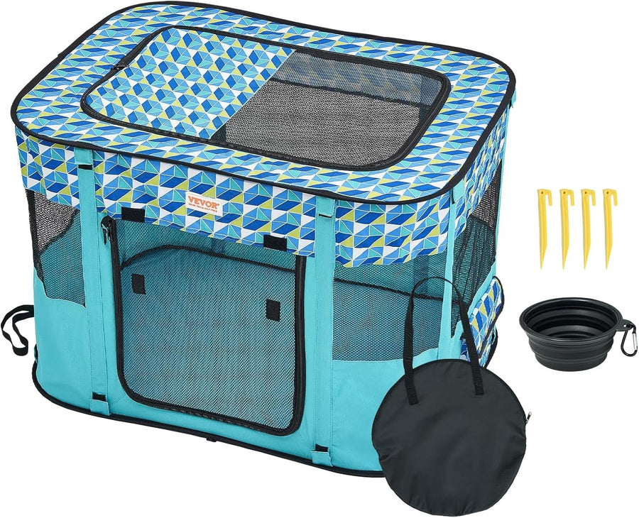 Foldable Portable Pet Playpen 32"x24"x22" Dog Cat Crate 600D Oxford Fabric - Kwikley