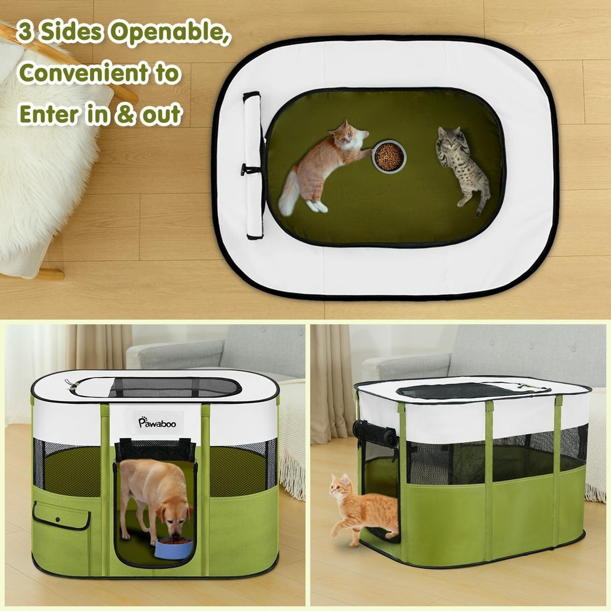 Foldable Portable Pet Playpen 80x60x55cm Waterproof Indoor Outdoor Cage - Kwikley