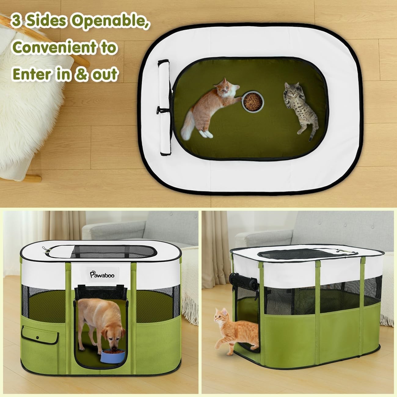 Foldable Portable Pet Playpen 80x60x55cm Waterproof Indoor Outdoor Cage - Kwikley