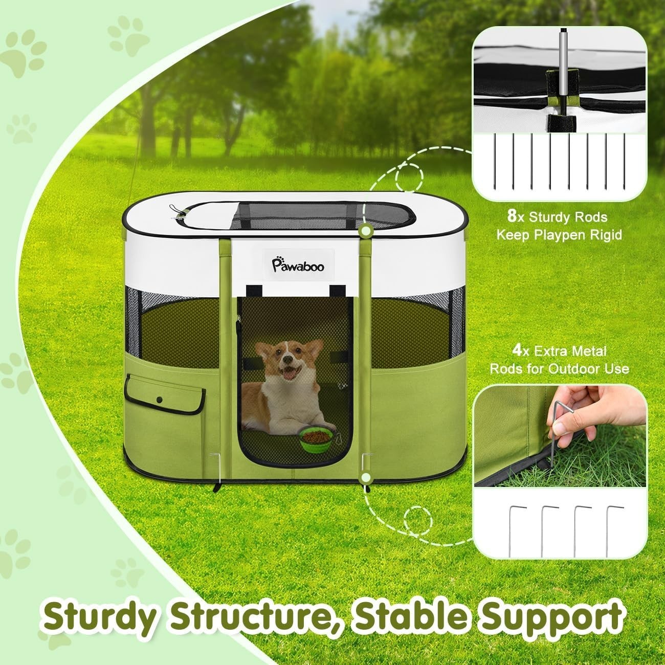 Foldable Portable Pet Playpen 80x60x55cm Waterproof Indoor Outdoor Cage - Kwikley
