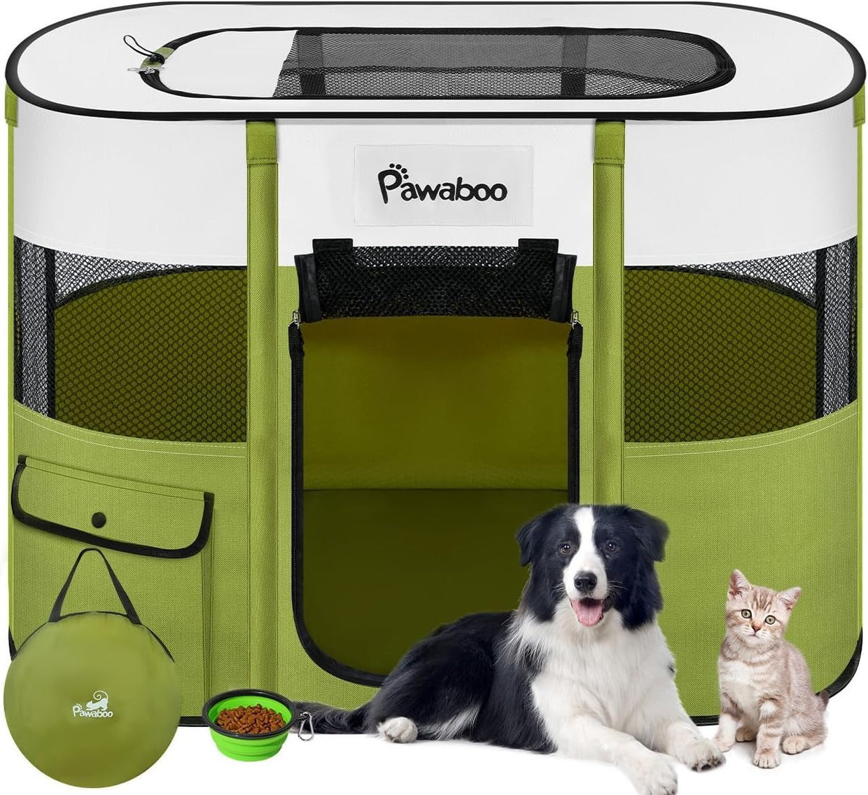 Foldable Portable Pet Playpen 80x60x55cm Waterproof Indoor Outdoor Cage - Kwikley