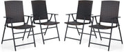 Foldable Rattan Garden Chairs Set of 4 Outdoor Patio Dining Balcony Seating - Kwikley
