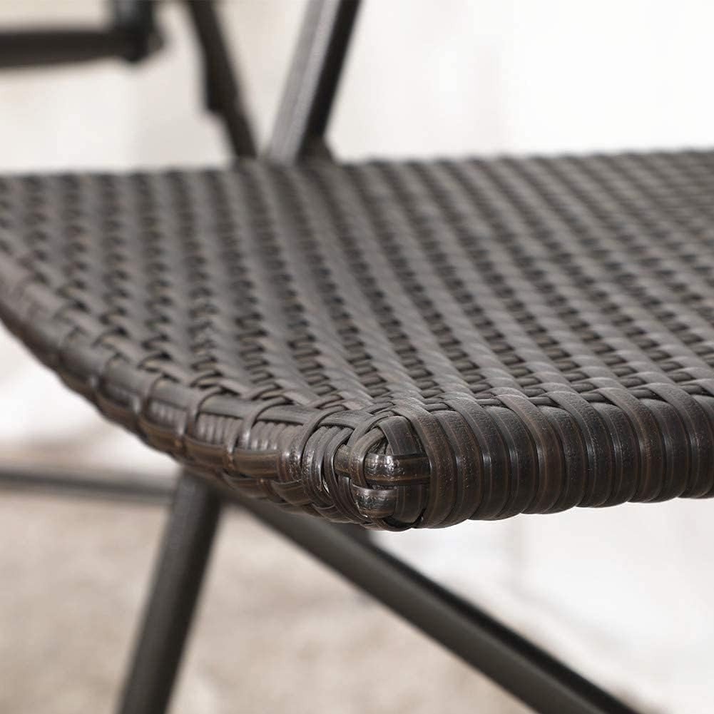 Foldable Rattan Garden Chairs Set of 4 Outdoor Patio Dining Balcony Seating - Kwikley