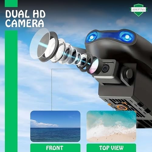 Foldable RC Drone with Dual HD Camera, Gesture Control & 360° Flips - Kwikley