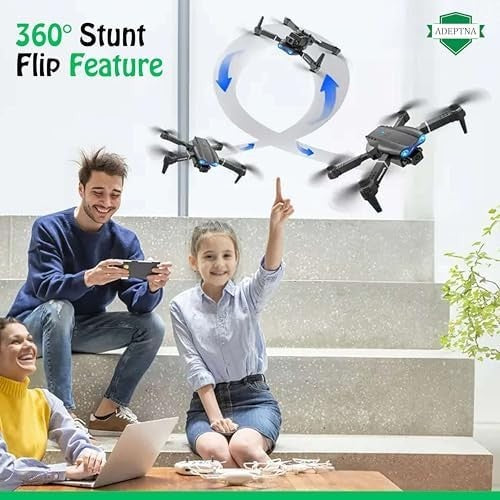 Foldable RC Drone with Dual HD Cameras, Gesture Control & 360° Flips - Kwikley