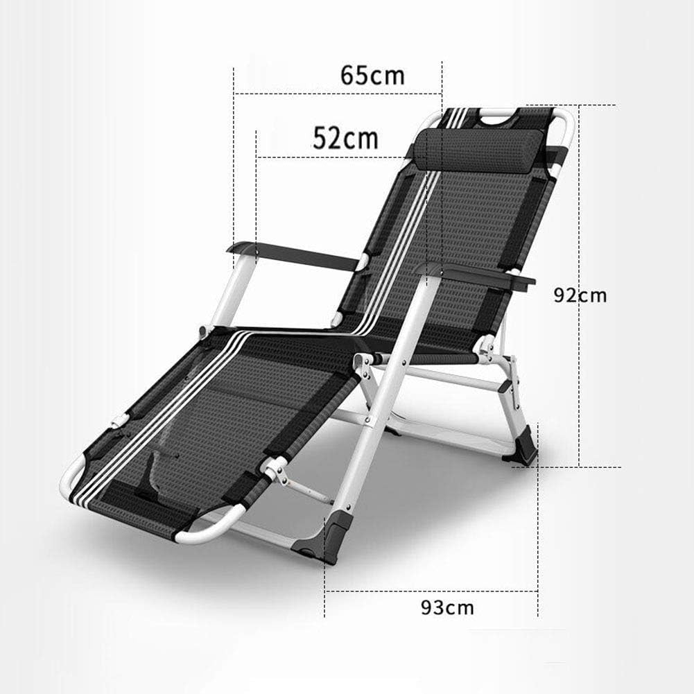 Foldable Reclining Outdoor Sun Lounger Chair with Headrest & Armrest Black - Kwikley