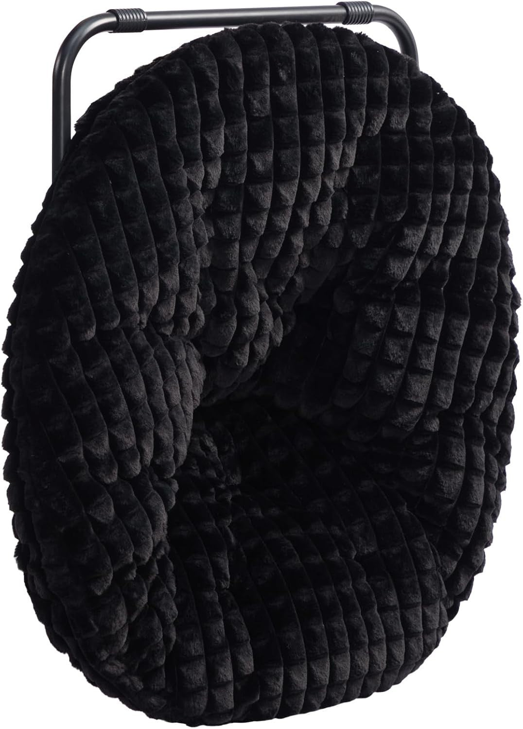 Foldable Saucer Chair Plush Faux Fur Armchair Portable Cozy Living Room Seat - Kwikley
