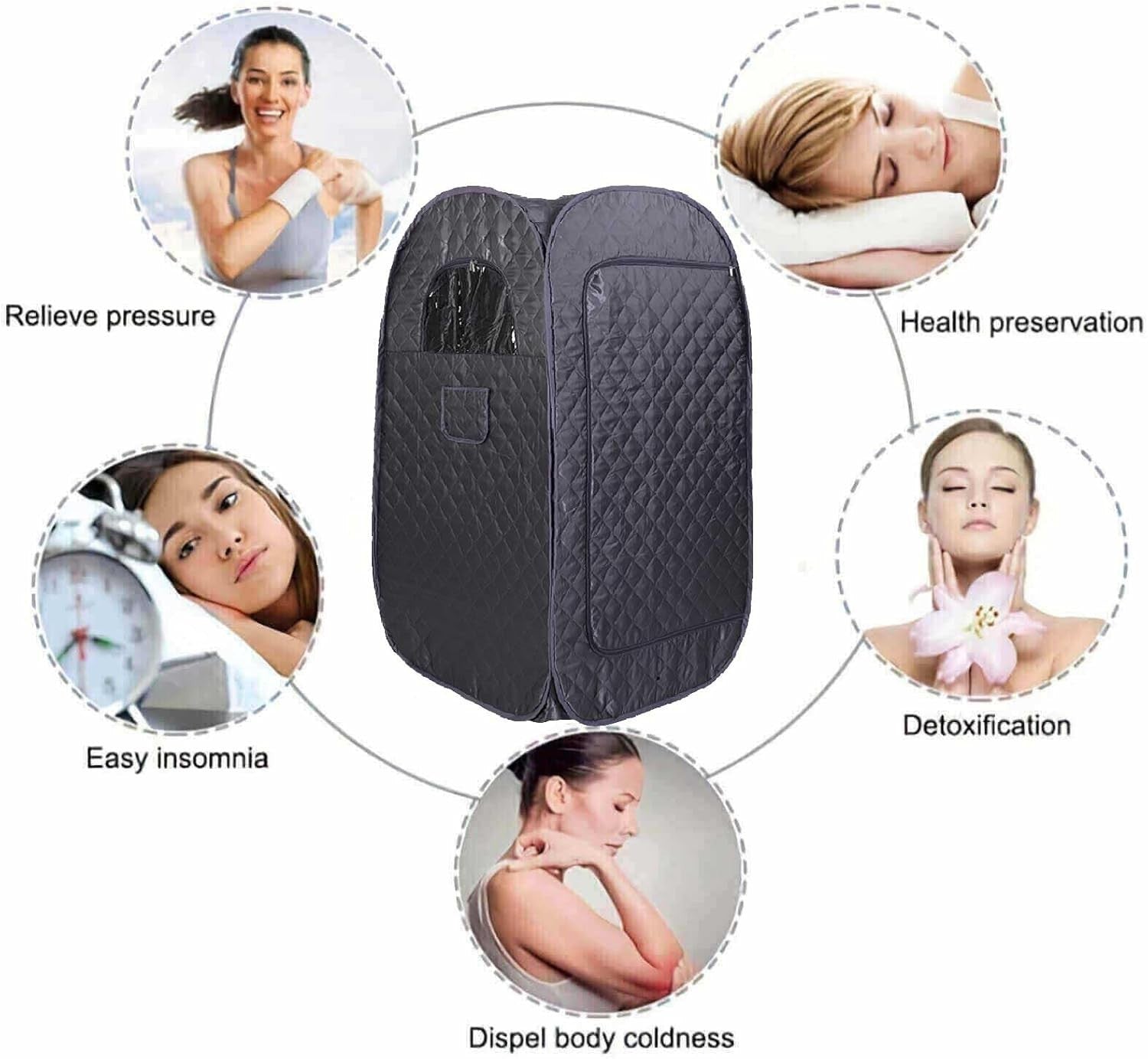 Foldable Sauna Tent Only – Full Body Home Spa Box, No Steamer, Portable - Kwikley
