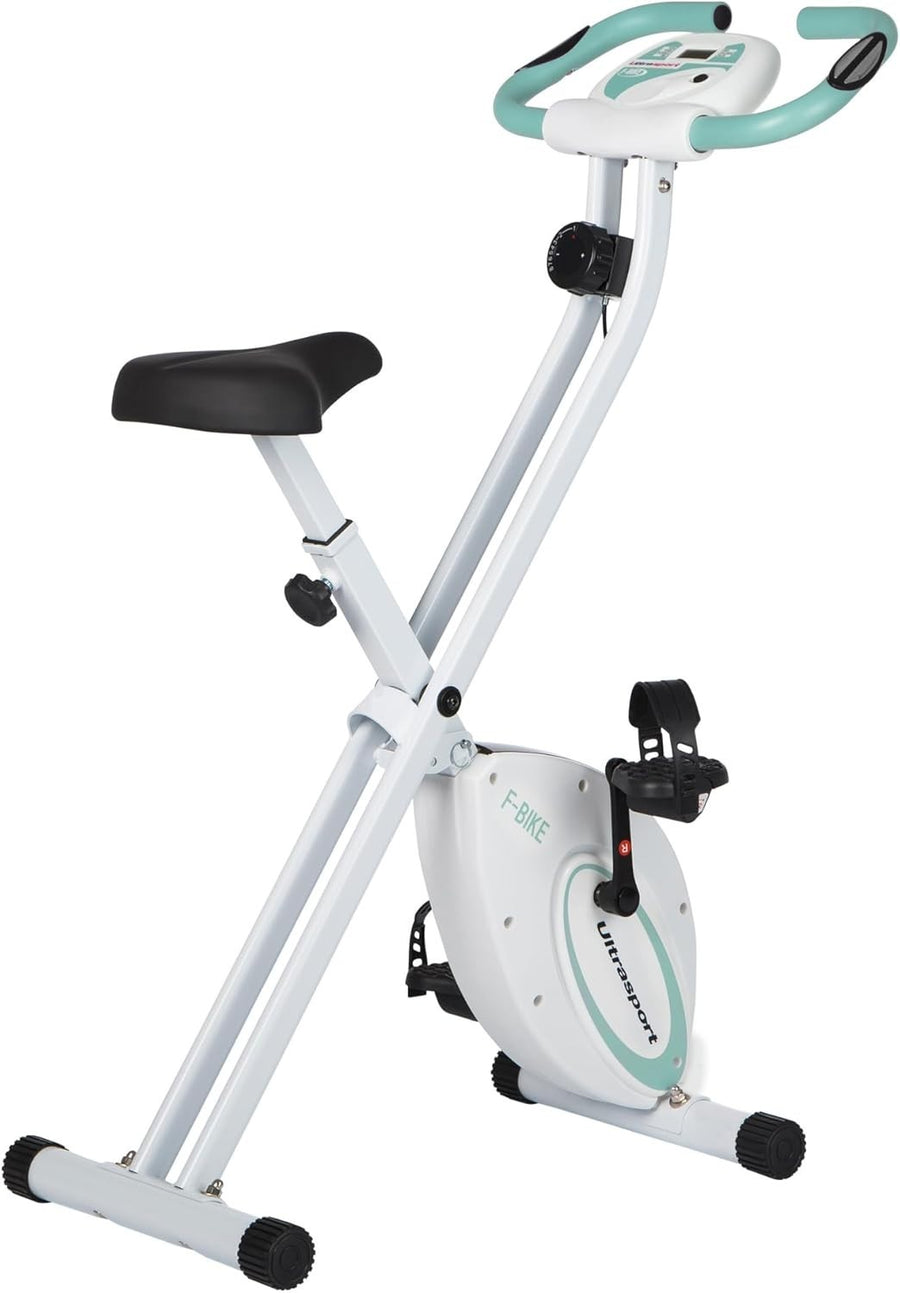 Foldable Silent Exercise Bike w/ LCD Display, Pulse Sensors & 8 - Level Resistance - Kwikley