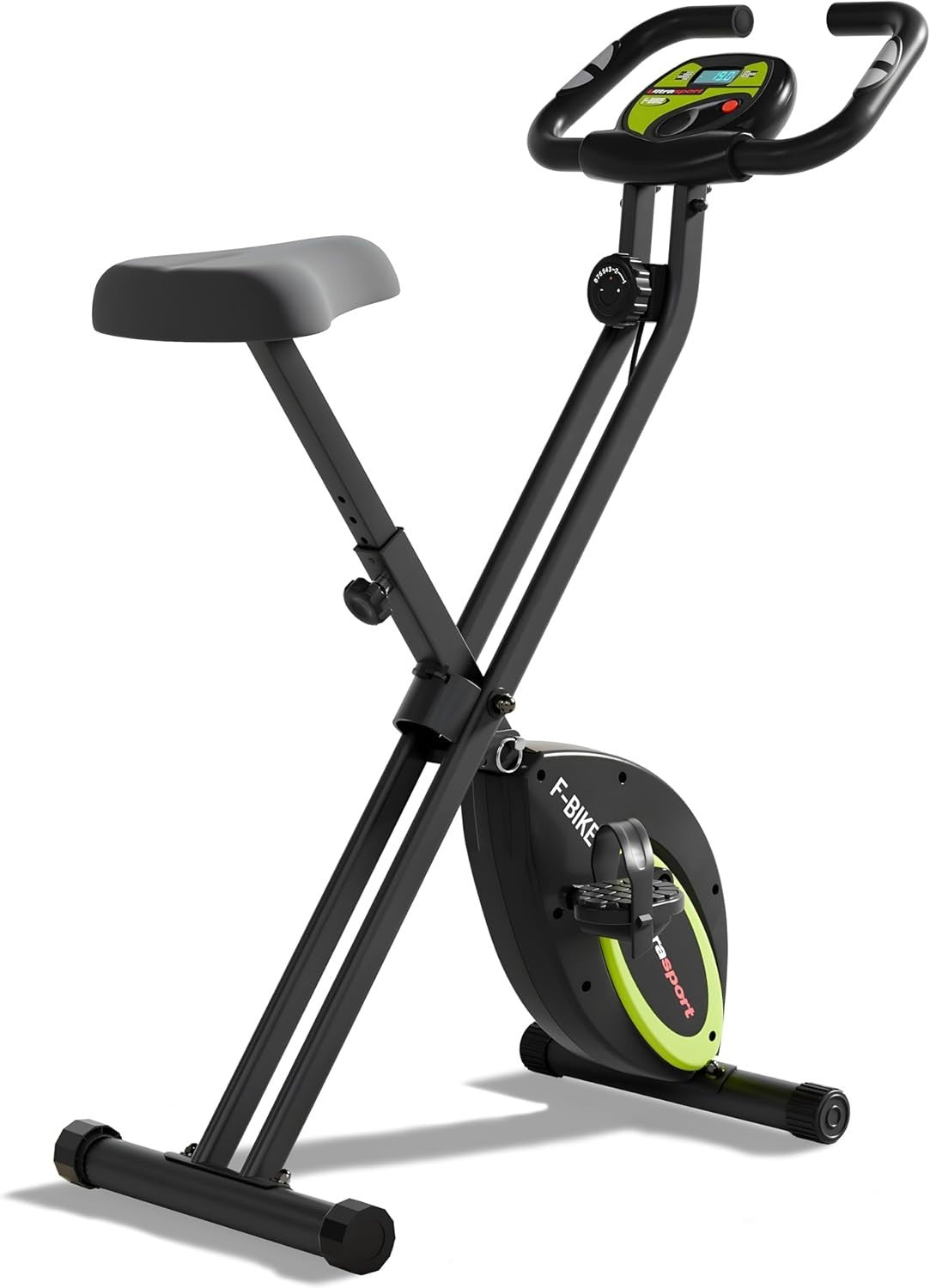 Foldable Silent Exercise Bike w/ LCD Display, Pulse Sensors & 8 - Level Resistance - Kwikley