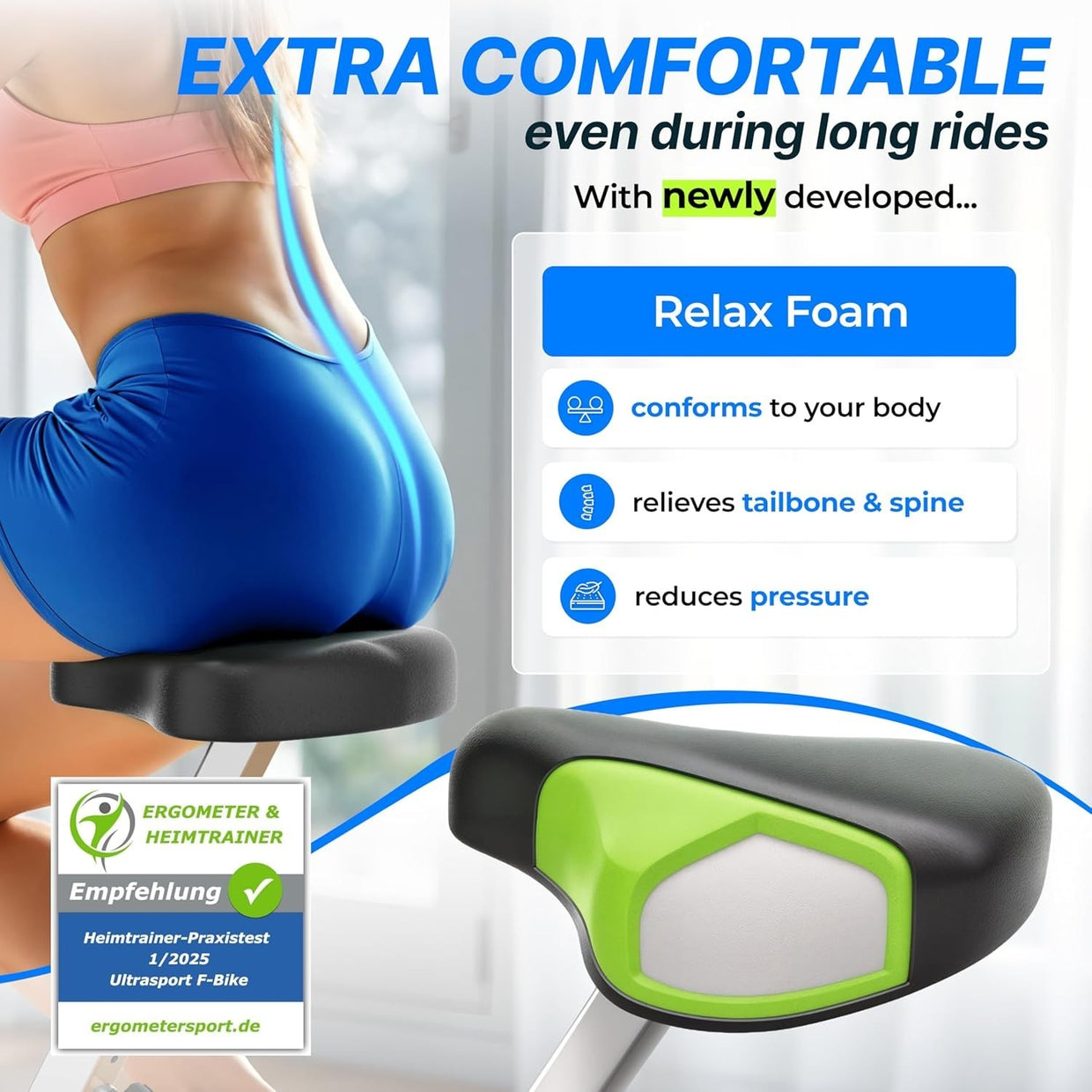 Foldable Silent Exercise Bike w/ LCD Display, Pulse Sensors & 8 Resistance Level - Kwikley
