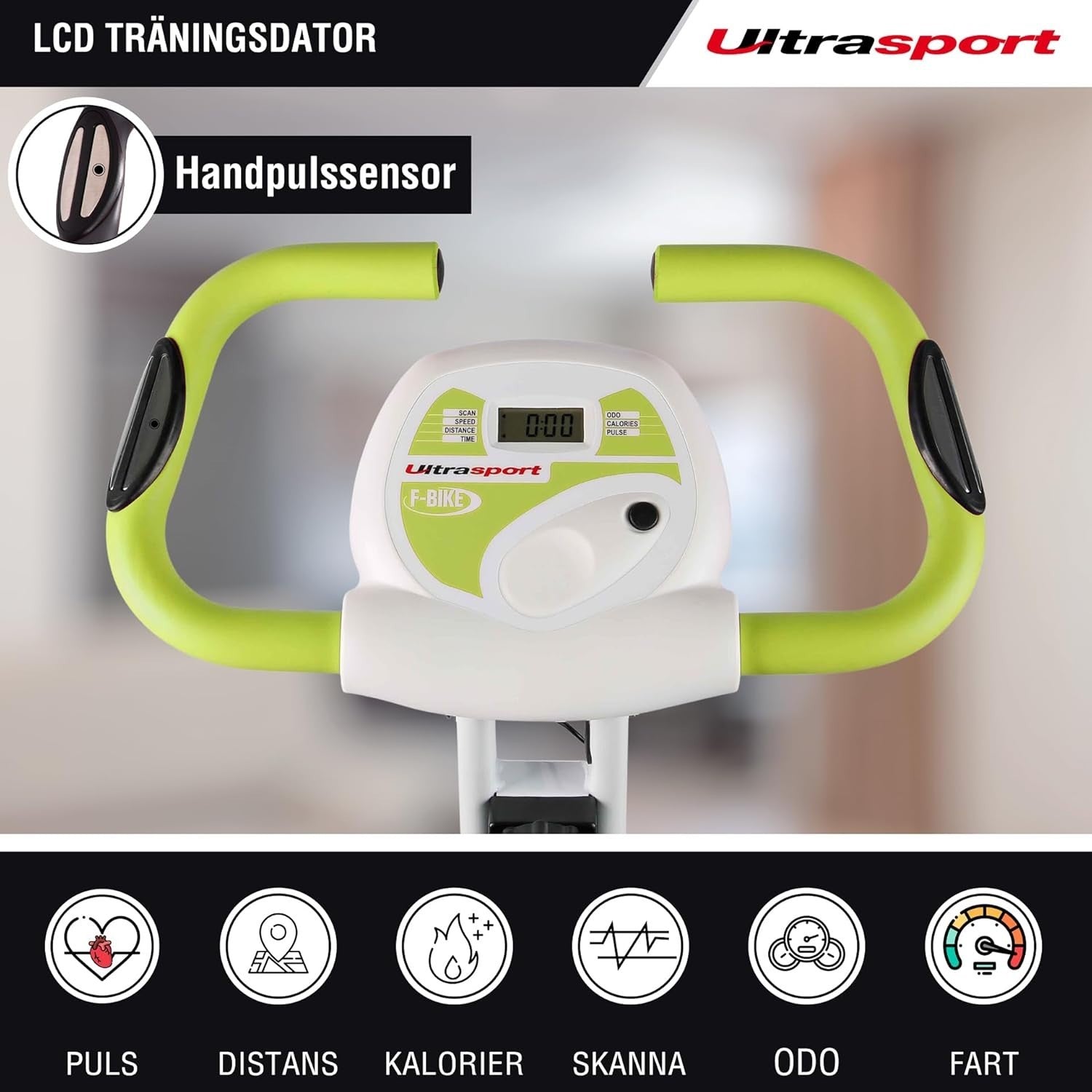 Foldable Silent Exercise Bike w/ LCD Screen, Pulse Sensors & 8 Resistance Levels - Kwikley