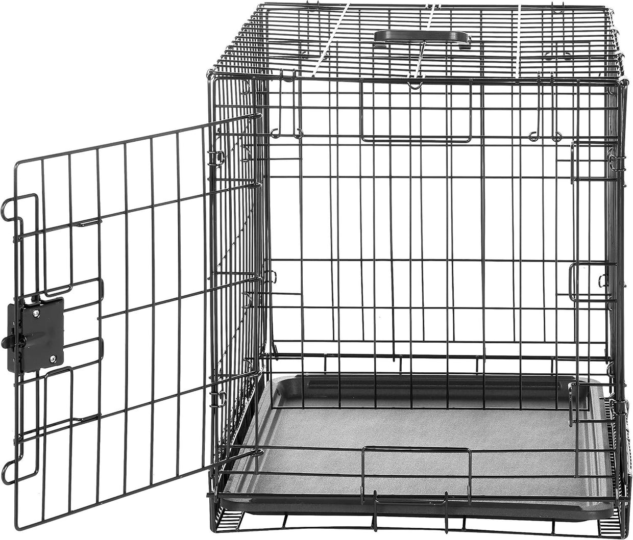 Foldable Small Metal Dog Crate Cage with Tray – Secure Indoor Kennel 61cm - Kwikley